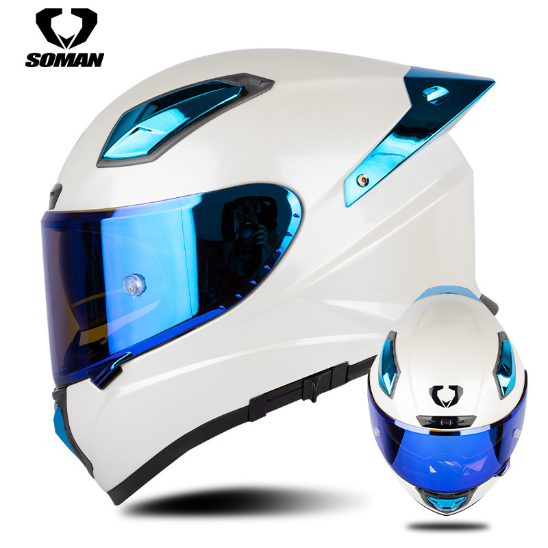 Carbon Fiber Lightweight Motorcycle Helmet - โซแมนหมวกกันน็อคมอเตอร์ไซค์ คาร์บอนไฟเบอร์ หมวกกันน็อคแบบเต็มหน้า น้ำหนักเบา สำหรับรถมอเตอร์ไซค์ แข่งรถ