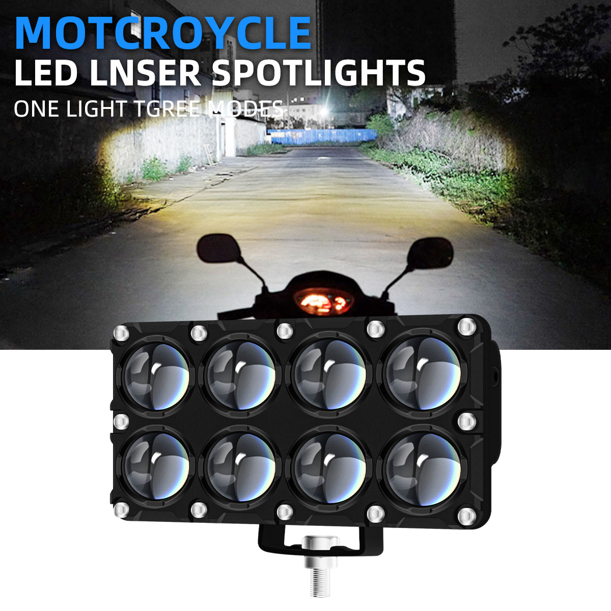 Universal Motorcycle Led Headlight Projector - ไฟสปอตไลท์เสริมสำหรับมอเตอร์ไซค์ 6/8/10 เลนส์ ไฟตัดหมอก ไฟโปรเจคเตอร์ ไฟหน้าเสริม