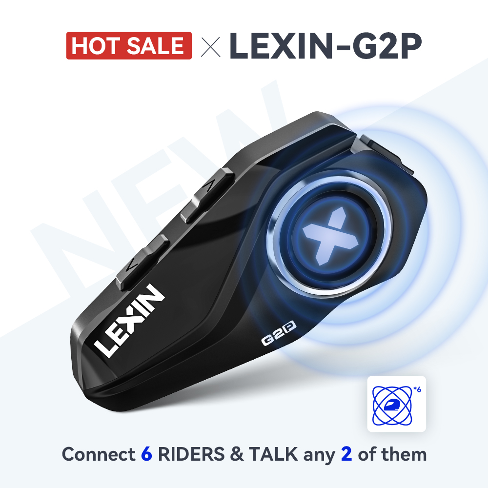 Universal Motorcycle Helmet Intercom Headset - Lexin G2P รถจักรยานยนต์ชุดหูฟังบลูทูธหมวกนิรภัย Intercom,แฮนด์ฟรี Communicator ผู้ขับขี่สูงสุด