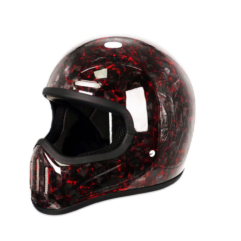 ใหม่ Retro คาร์บอนไฟเบอร์หมวกก - Carbon Fiber Lightweight Motorcycle Helmet บทวิจารณ์และราคา