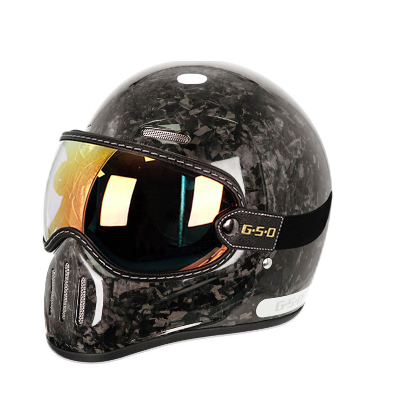 ใหม่ Retro คาร์บอนไฟเบอร์หมวกก - Carbon Fiber Lightweight Motorcycle Helmet บทวิจารณ์และราคา