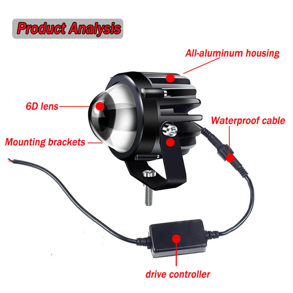 ไฟเลเซอร์ LED สำหรับรถบรรทุก S - Universal Motorcycle Led Headlight Projector บทวิจารณ์และราคา