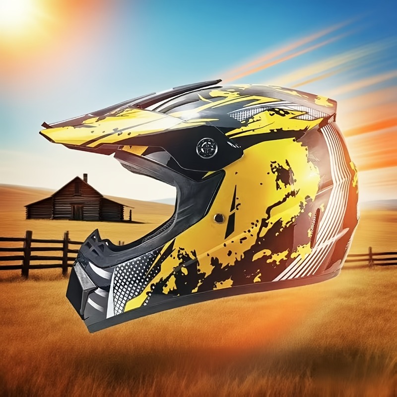 ชุดหมวกกันน็อคมอเตอร์ครอสวิบาก - Off Road Motocross Helmet Goggles Set บทวิจารณ์และราคา