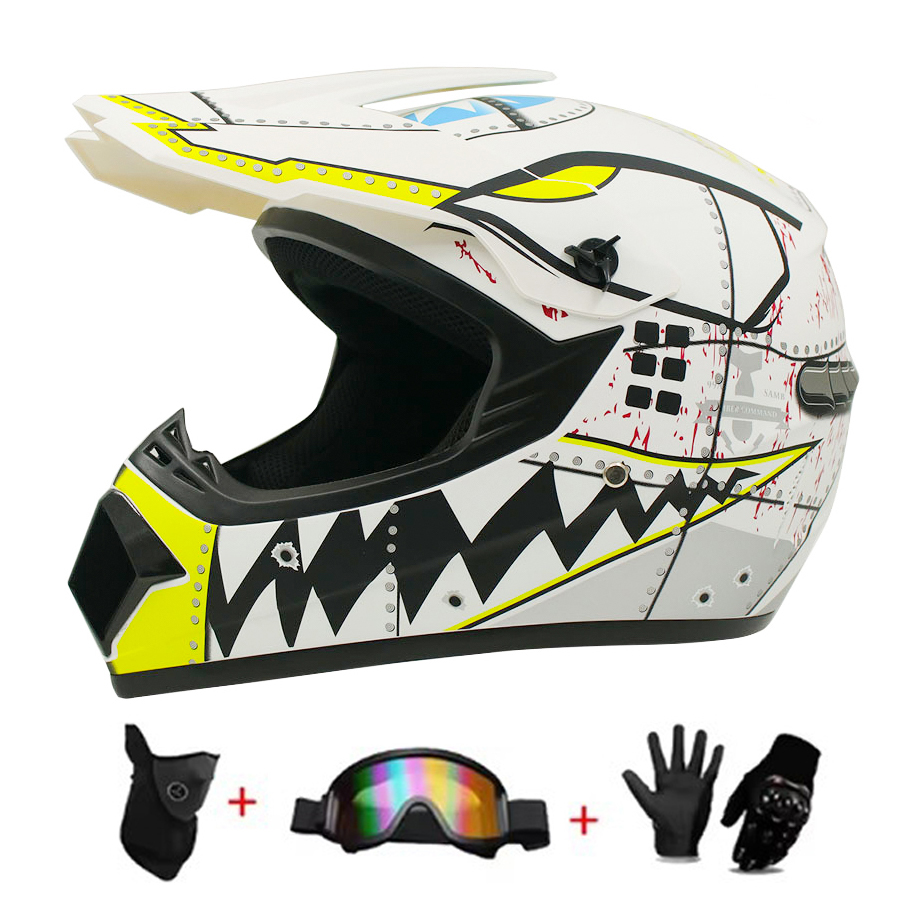 ชุดหมวกกันน็อควิบากและออฟโรด - - Off Road Motocross Helmet Goggles Set บทวิจารณ์และราคา