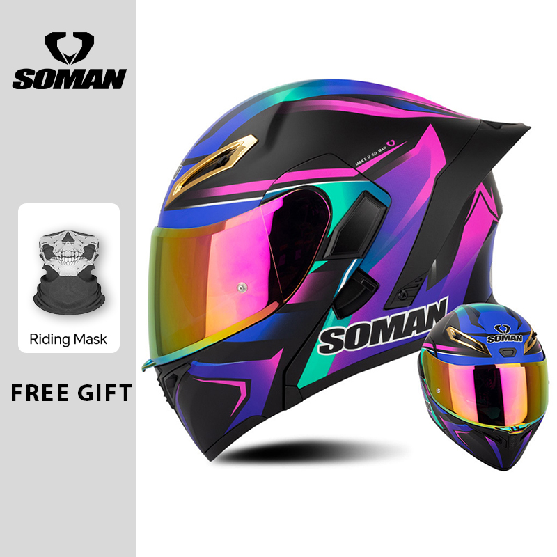 หมวกกันน็อคแบบเปิดคางได้ รุ่น  - Dual Visor Motorcycle Racing Helmet บทวิจารณ์และราคา