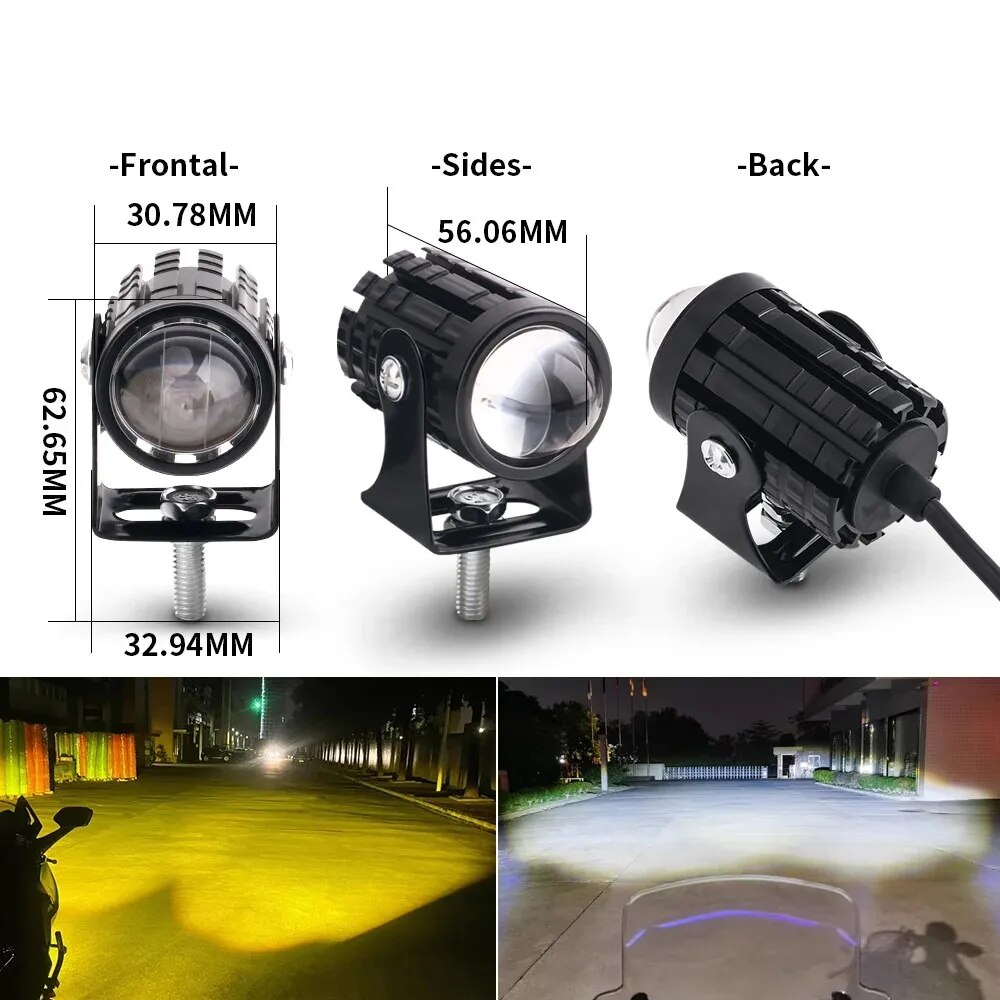 ไฟหน้ารถจักรยานยนต์ LED แบบโปร - Universal Motorcycle Led Headlight Projector บทวิจารณ์และราคา