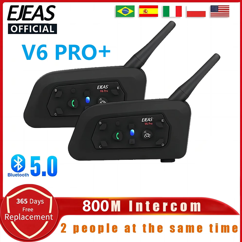 Ejeas V6 Pro หมวกกันน็อครถจักร - Universal Motorcycle Helmet Intercom Headset บทวิจารณ์และราคา