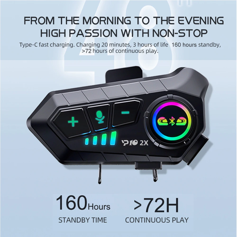 Y10 2x รถจักรยานยนต์ชุดหูฟังบล - Universal Motorcycle Helmet Intercom Headset บทวิจารณ์และราคา