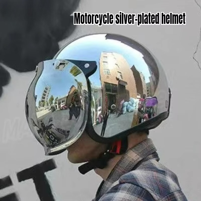 หมวกกันน็อคมอเตอร์ไซค์สไตล์เรโ - Vintage Open Face Retro Helmet บทวิจารณ์และราคา